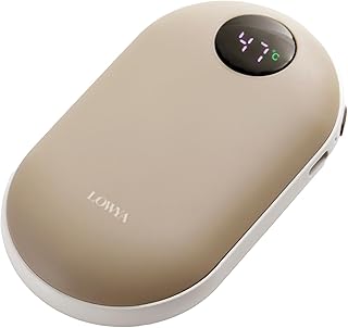 LOWYA ロウヤ 電気カイロ 充電式カイロ 長時間 大容量 モバイルバッテリー Type-C おしゃれ 軽量 ハンドウォーマー モカ