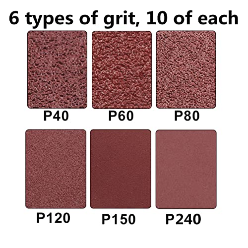 SenmaiTools Schleifbänder 10 x 330 mm, (Korn 40 60 80 120 150 240) Fingerschleifer Schleifband 10 x 330 mm, Schleifbänder für Bandschleifer, für Eisenwaren Holz Metall und Farbe (60 Stück)
