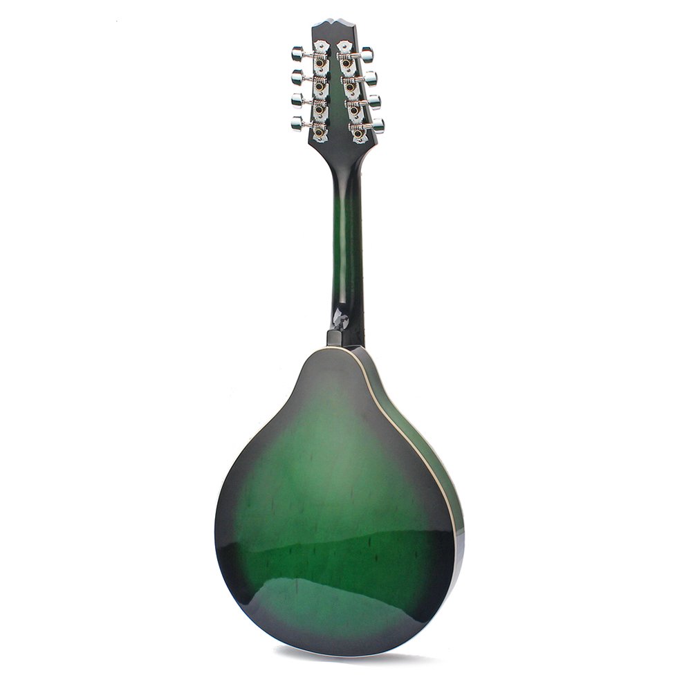 ULTNICE Mandoline Musikinstrument, 8 Saiten, Grün, Modern, Lindenholz, Stahlsaiten, Palisander Griffbrett & Steg, Verstellbarer Steg, Ideal für Anfänger und Musikliebhaber