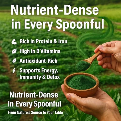 Image of Confect Spirulina Powder | Pure & Natural Fruit Powder for Smoothies, Baking, Beverages, Juices, Tea & DIY Recipes | Vegan, Gluten-Free, No Added Sugar - 100 Gms