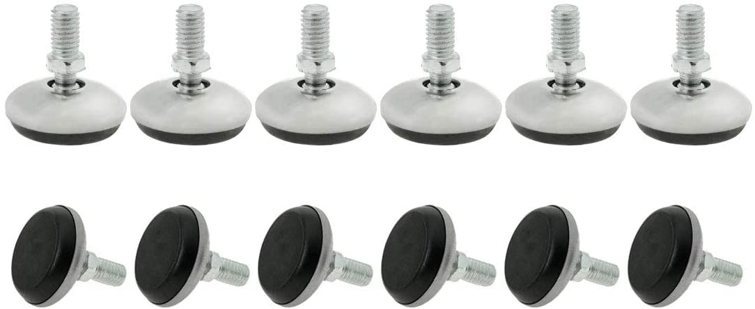 M8 x 12 32mm Leveling Feet Adjustable Leveler Floor Protector for Home Cabinet Table Chair Desk Leg Pack