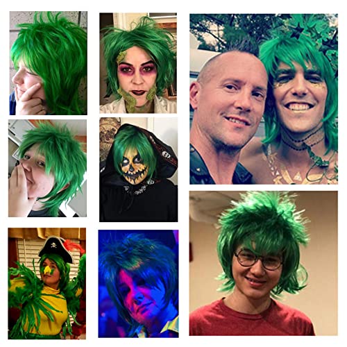 Cosplaza Cosplay Wig Short Green Spiked Punk St Patricks Day Anime Hair #TOP4