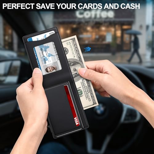 Image of Wallet for Men Wallet with Slim Pop Up Card Holder for 12-14 Cards, RFID Blocking Bifold Minimalist Smart Wallet, Credit Card Holder with ID Window & Cash Slot, Compact Metal Card Case, Gifts for Men