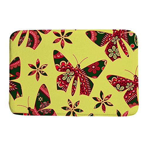 Tapis de bain antidérapant absorbant l'eau en velours de corail vert - 2