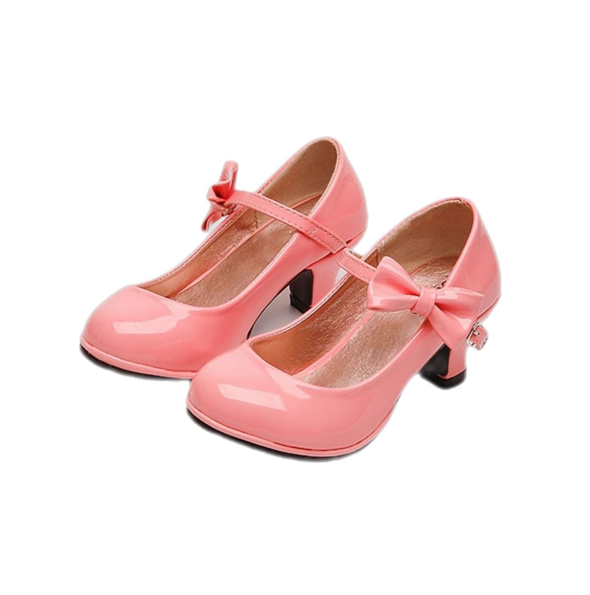 FM2018XSL Mary Jane Zapatos de Princesa para Niña, Zapatos Elegante de PU con Tacón de Altura Media, Cierre Hebilla, para Fiesta, Boda