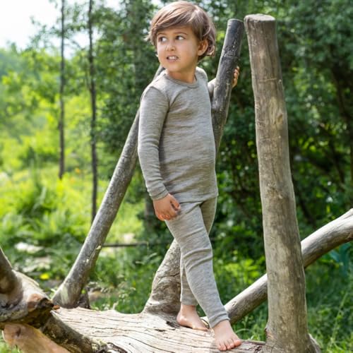Kids Thermal Underwear Leggings: Base Layer Long Johns Pants, Organic Merino Wool and Silk, 2-15 years2