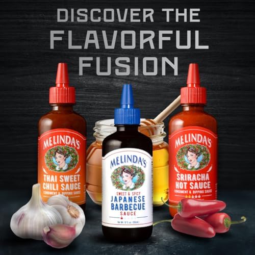 Melinda’s Asian Trio Collection - Gourmet Hot Sauce Variety Pack with Sriracha Hot Sauce, Japanese BBQ & Thai Sweet Chili - Keto, Vegan, Non-GMO, Gluten Free - 12oz, 3 Pack - Image 8