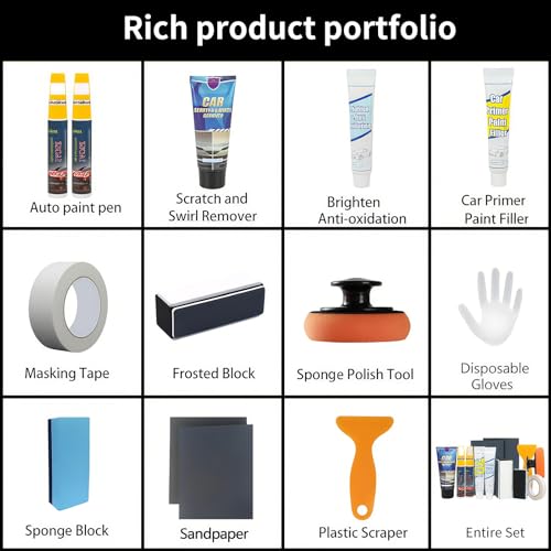 Auto Kratzer Entferner, Autolack Kratzer Entfernen, Auto Lack Reparatur Kratzer Entferner Polierpaste Auto für Lack Kratzer Wasserflecken Swirl (12, Reines Weiß + Perlweiß)