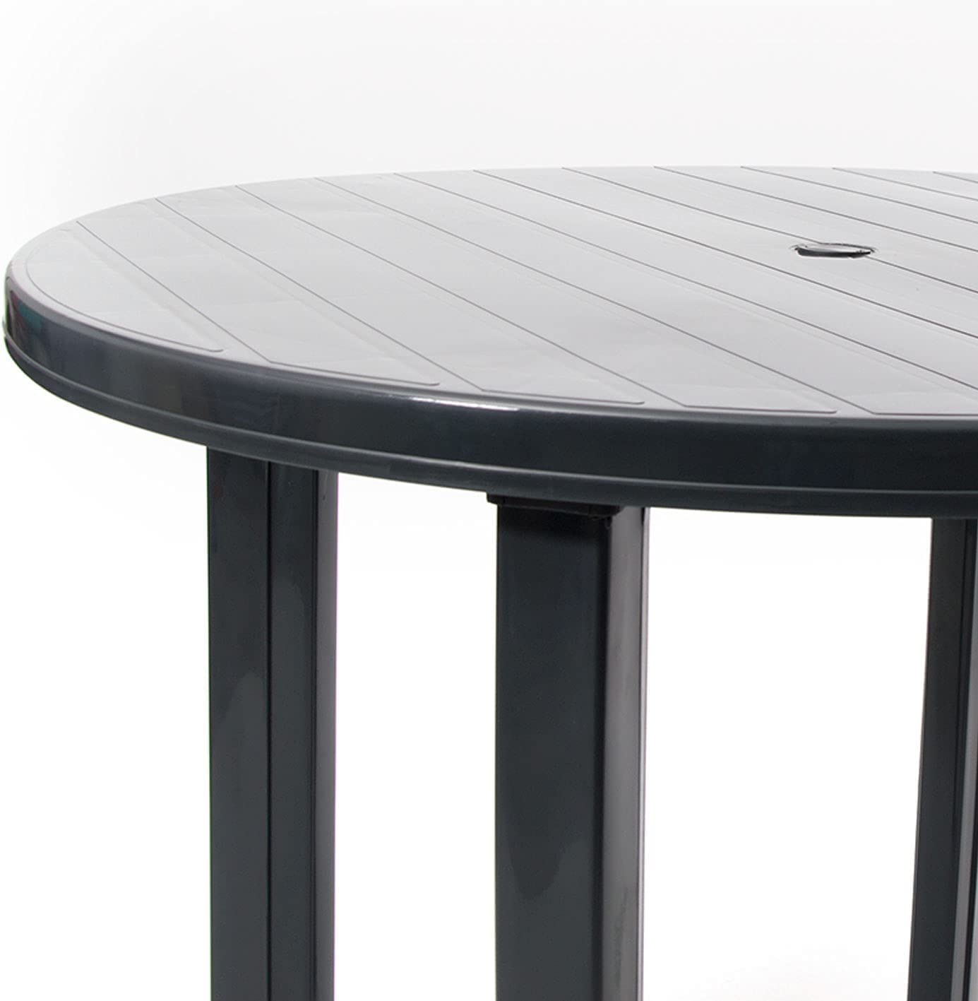 CREVICOSTA QUALITY MARK MARCAS DE CALIDAD - Conjunto Mesa Viana Redonda + 4 sillas Caribe de Resina (Antracita)