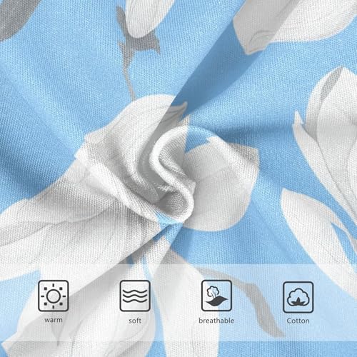 Blue White Magnolia Flowers Pastel Toddler Girls Underwear 2t Cotton Cute Panties Girl Stylish Kids Undies Briefs3