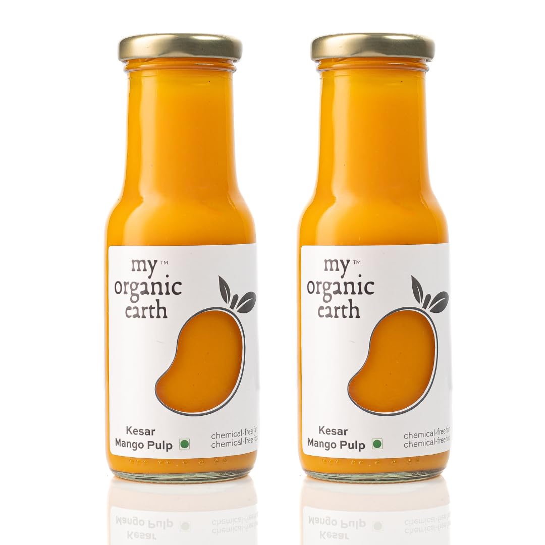 My Organic Earth - Natural Kesar Mango Pulp (Pack of 2) | Pure Kesar Mango Pulp | No Sugar, No Preservatives, No Artificial Colors | (200 ml x 2)-image-22