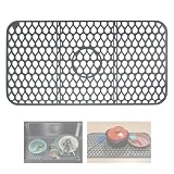 Kitchen Sink Protector, SCITURE Non-slip Sink Protector with Cuttable Center, Foldable Farmhouse Sin