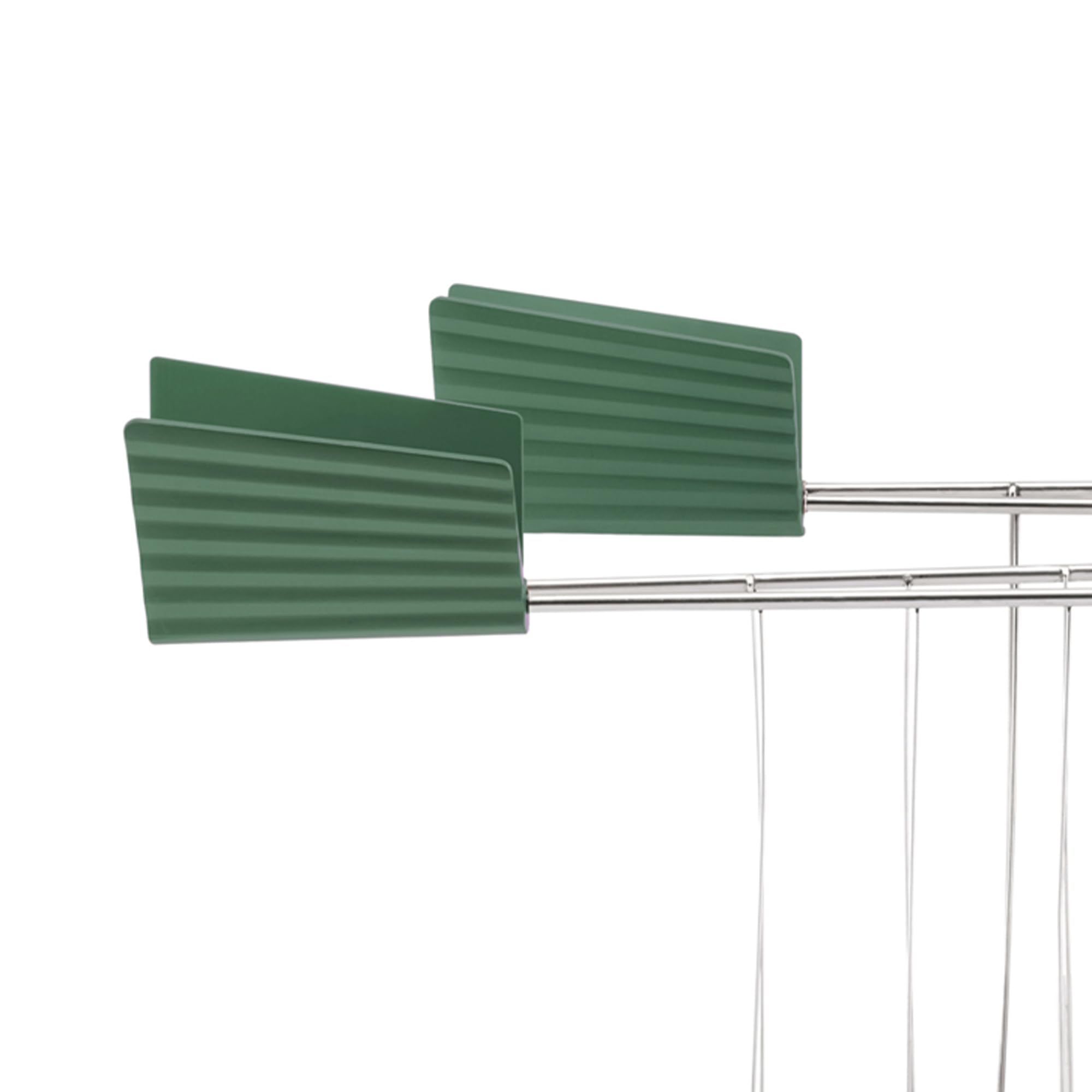 Alessi Plissé MDL08RA GR - Set di Due Pinze per Tostapane di Design, in Acciaio Inossidabile e Resina Termoplastica, Verde
