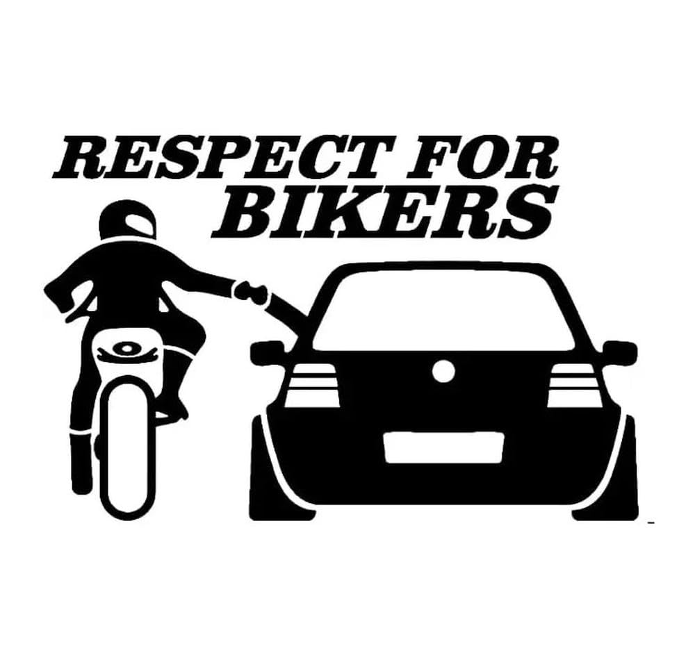 Respect for Bikers Car Sticker Vinyl Decal for Auto Window Bumper Laptops Home Helmets(Black)