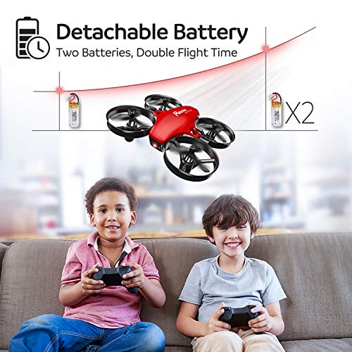 Mini Drone, Potensic Upgraded A20 RC Nano Quadcopter 2.4G 6 Axis, Altitude Hold, Headless Mode Safe and Stable Flight, Extra Batteries and Remote Control Aircraft Mini Drone for Beginners 