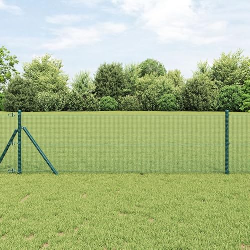 Snsowed Recinzione in Filo Saldato con 13 Posti Verde 0.6x50 m Acciaio,Reti di Acciaio zincato,Recinzione in Filo-3351752