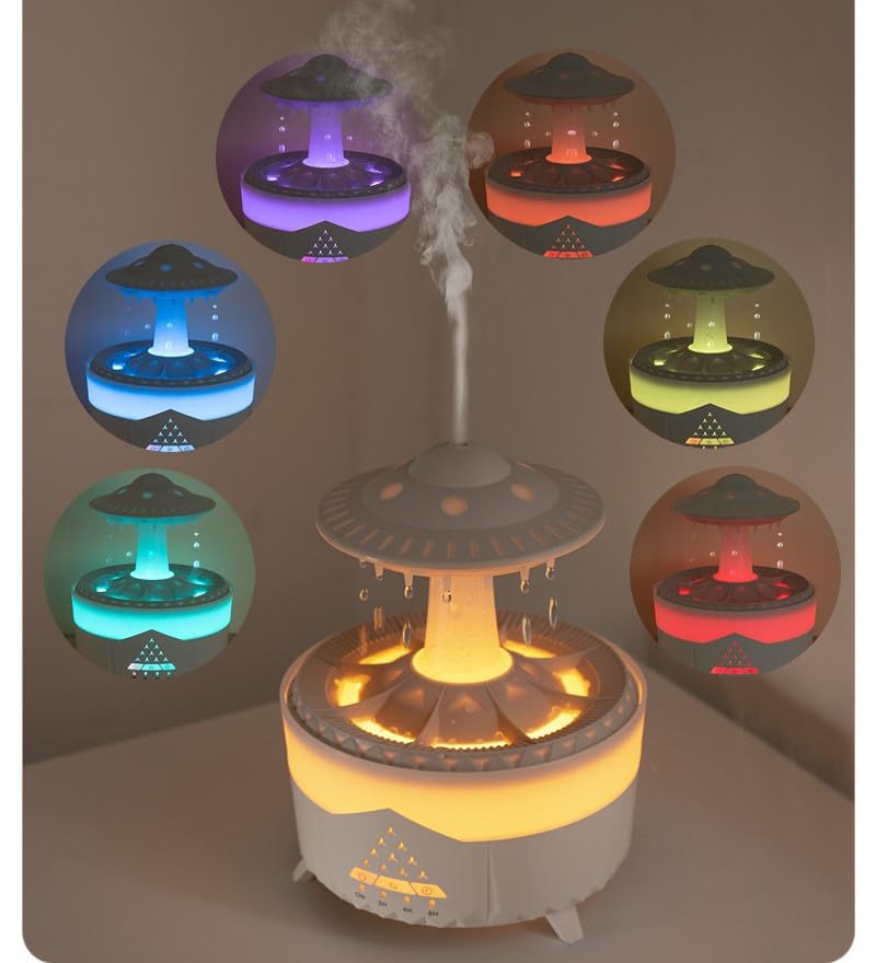 Aromatherapy Essential Oil Diffuser – Rainbow Rain Cloud Humidifier With Lights & Sound - View #13
