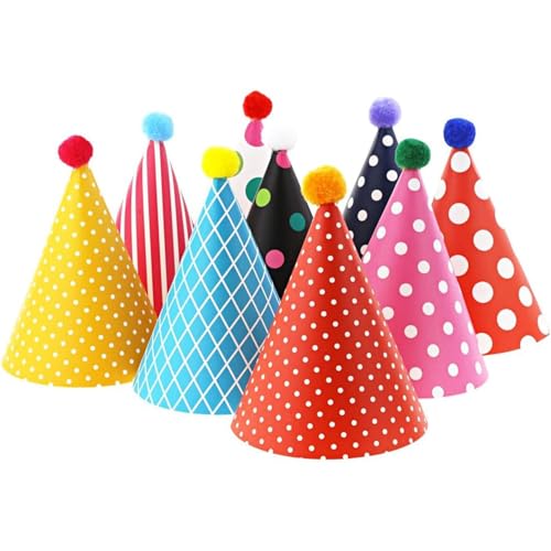 Vesil Mini Kids Birthday Party Hats, Assorted, DIY Assembly Required