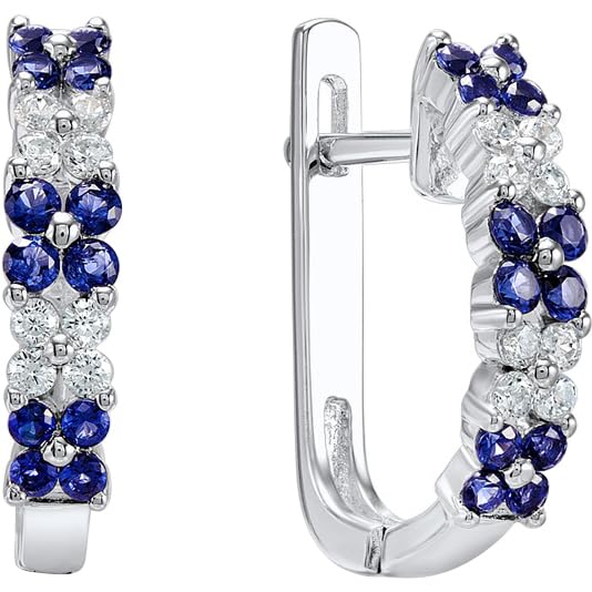 Secretforyou Ohrringe Kreolen 925 Silber Zirkonia Steine Ohrschmuck
