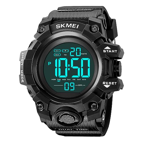 FANMIS Men's Digital Sports Watch 10 Year Battery Military Multifunction Dual Time Stopwatch Alarm Backlight 50M Waterproof Watch…