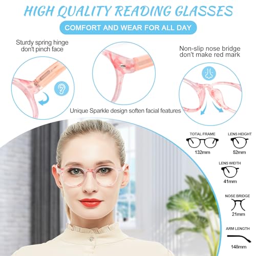 Image of OCCI CHIARI Blue Light Reading glasses Women 1.0x Computer Readers for Petite Face(1.0 1.25 1.5 1.75 2.0 2.25 2.5 2.75 3.0 3.5 4.0 5.0 6.0)