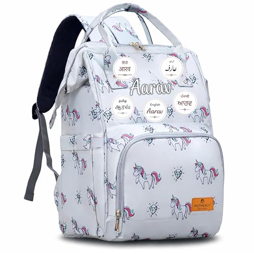 Image of Motherly Patented Diaper Bag Backpack for Moms | Waterproof Baby Travel & Maternity Bag | Spacious Nappy Bag with Insulated Bottle Pockets & Warranty (Elegant Series)