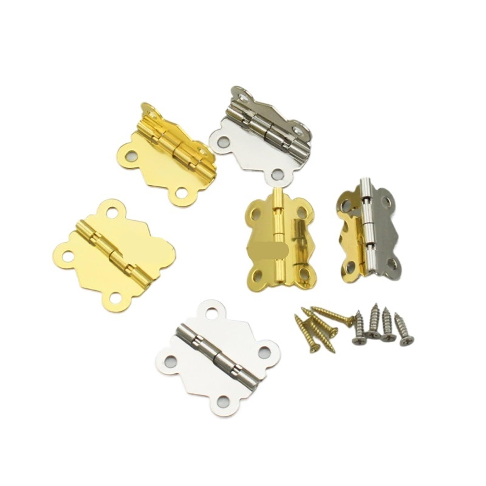 Kdhcvkz Golden 50Pcs 25 * 26Mm 4 Hole Box Hinge Jewelry Box 90Degrees(Golden)