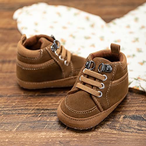 Image of CENCIRILY Baby Boys Girls High Top Sneakers Soft Soles Anti Skid Infant Ankle Shoes Toddler Prewalker First Walking Crib Shoes