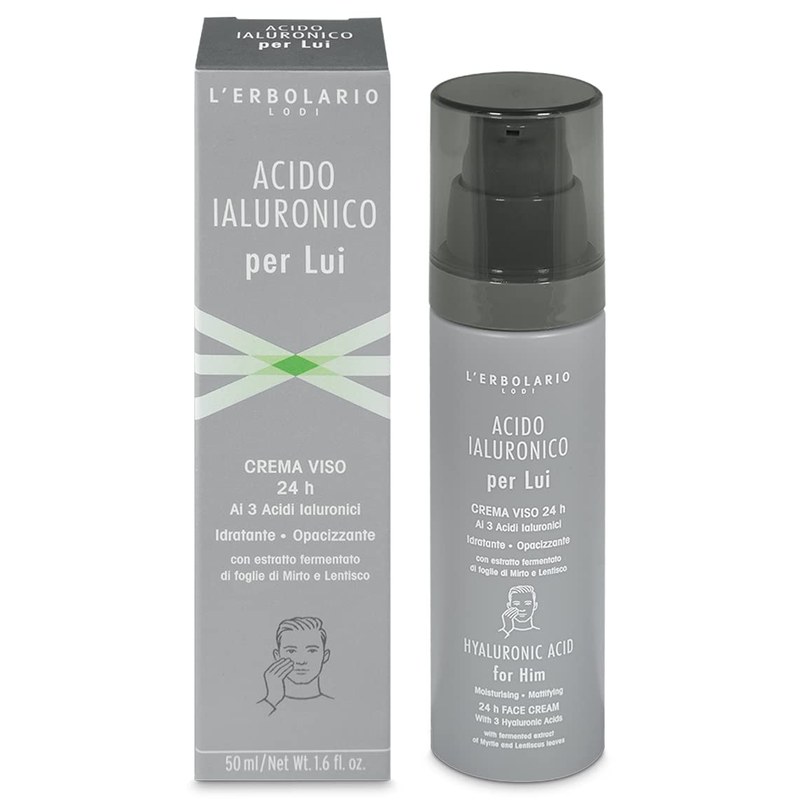 L' Erbolario - Confezione Regalo BEAUTY ROUTINE Acido Ialuronico UOMO 3 - Crema Viso 50 ml + Contorno Occhi 15 ml (BEAUTY ROUTINE 3)