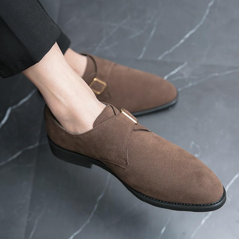 Men Formal Casual Shoes Fashionable Slip-on Pointed Toe Low Top Outdoor Monk2