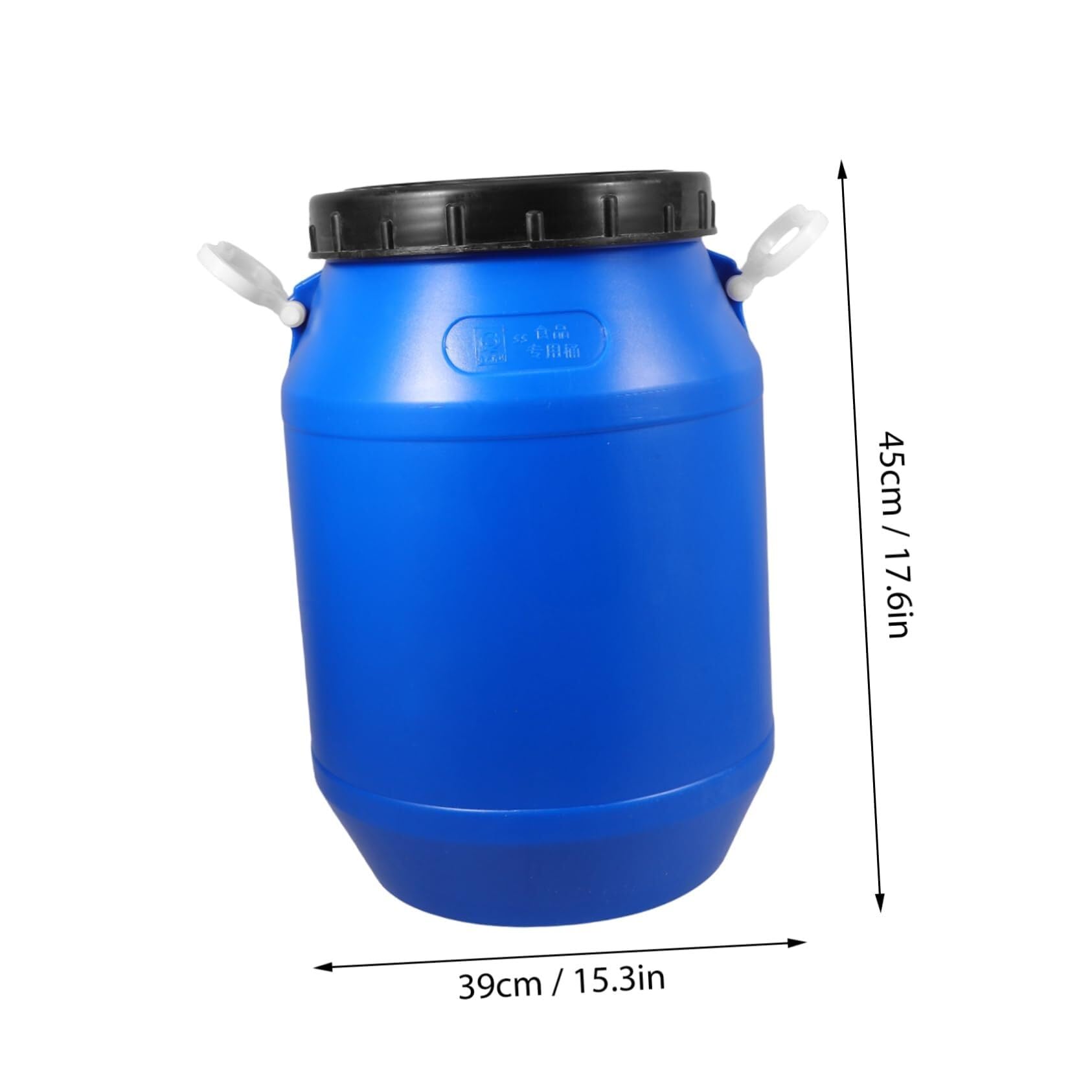 LICOME 25L Storage Bucket Food Plastic Fermenter Barrel with Airtight Lid Cereal Candy Jar Kitchen Container Set Blue Bucket Black Lid