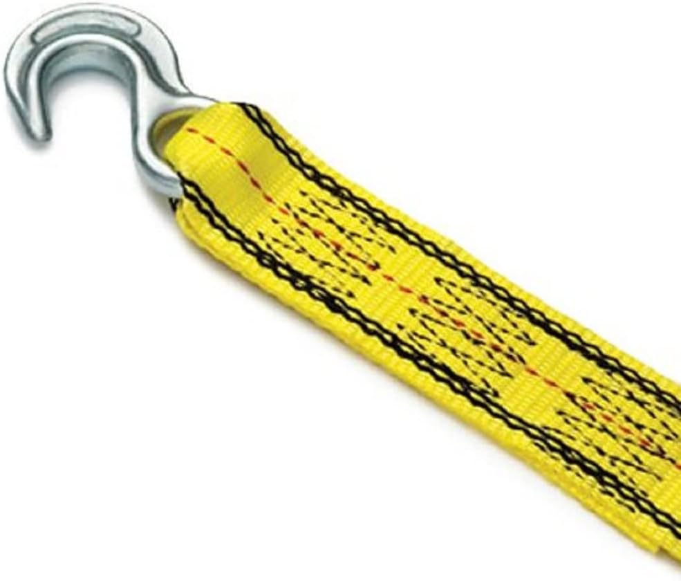PROGRIP 141015 Light Duty Tow and Recovery Strap with Flat Webbing and Hooks: Yellow, 15' x 2" : Everything Else