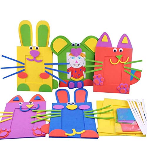 Handcraft Picture Frame Easter Bunny Picture Frame Easter Decorative Craft Kits Photo Frame Making Material Animal Photo Frame Kids Decor Handmade Materials Manual