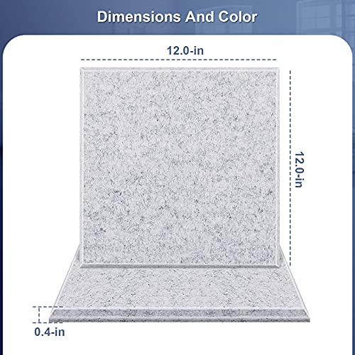 DEKIRU 12 Pack Acoustic Foam Panels, 12 X 12 X 0.4 Inches Soundproofing Insulation Absorption Panel High Density Beveled Edge Sound Panels (Normal Version, Grey)