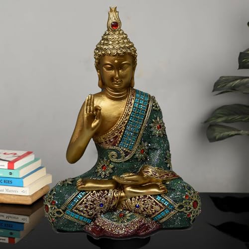 Estatua de Buda decorativa para meditación 9.7 pulgadas miniatura 6