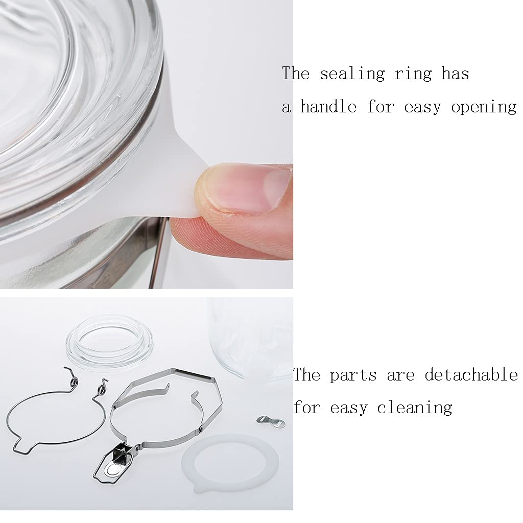 YYDS Vorratsdose für die Küche, transparent, mit tragbarer Einweichglasflasche zum Einweichen und Gären, Fassungsvermögen: 1 l, 2 l, 3 l, 4 l