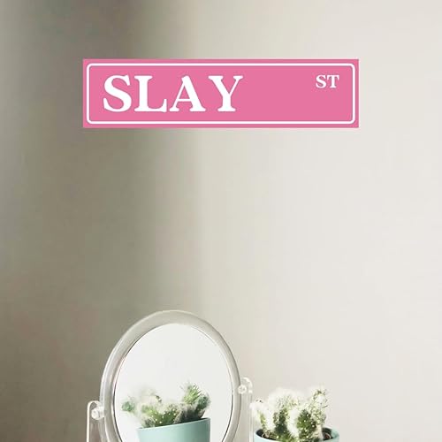 Miniatura 5 de Matar St - Letrero de hojalata para decoración de habitación de preppy, divertido póster rosa, letrero de calle, decoración de habitación rosa para