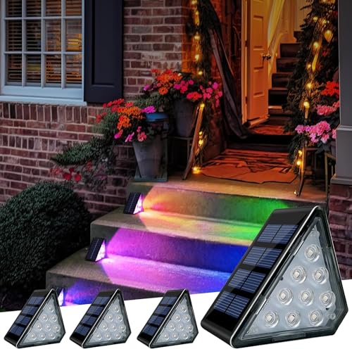 Lampe solaire escalier extérieur anti-chute lot de 4 spots étanches et visibles