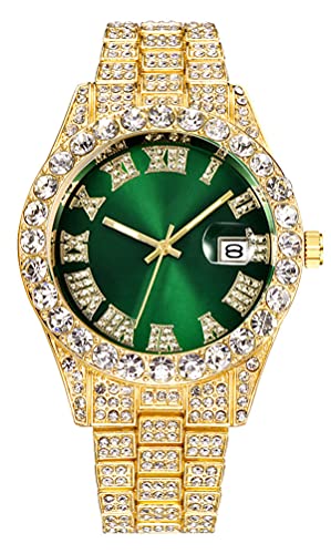 Senrud A66688 Men'S Diamond Watch Fashion Crystal Rhinestone Quartz Analog Watch Iced-Out Bracelet Wrist Watch cover