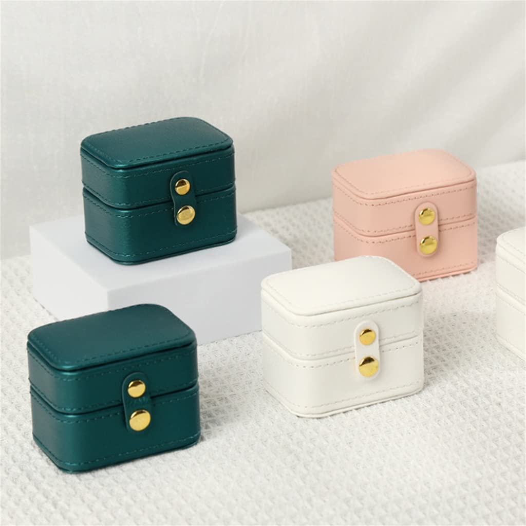 Joyero portátil con solapa, fácil de llevar, pequeño joyero versión coreana, para anillos, pendientes, caja de almacenamiento (D como se muestra en la imagen)