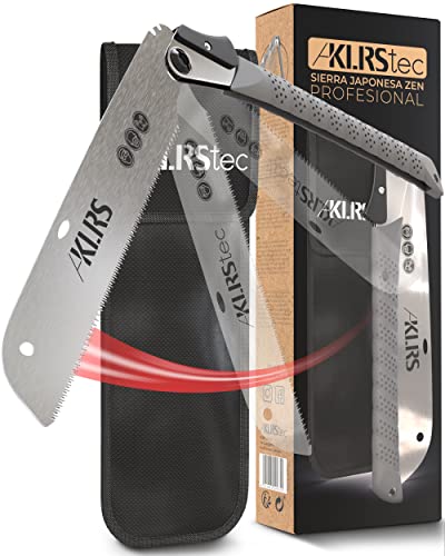 KLRStec® Sierra Japonesa Zen Profesional - Sierra para madera con hoja de 240mm, plegable para exteriores con bloqueo de seguridad de acero al carbono endurecido