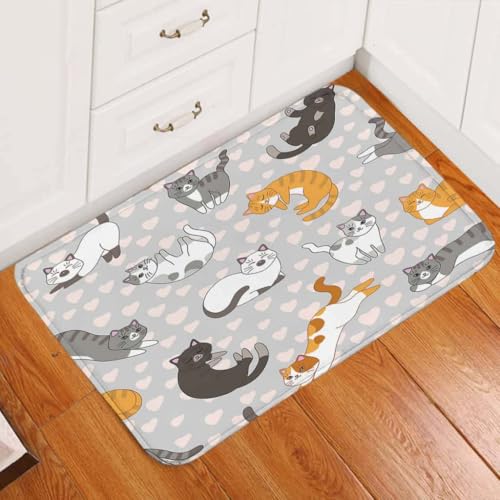���փ}�b�g �L�e�B�V���O�X �O���[ �h�A�}�b�g 50×80cm doormat Kitty Things Gray Door Mat