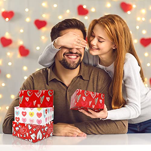 image for SUPERLELE Valentine's Day Bakery Cookie Boxes, 30 Packs with 6 Pattern
