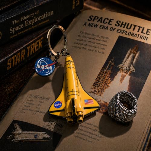 Auimce Cute Bag Charms Keychains for Backpacks Girls Women Car, NASA Space Shuttle Keychain, Small Llaveros Para Mujer Airplane Key Chain, Colorful PVC Funny Key Holder (raspberry red + warm yellow) - image 4