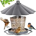 WLLKOO Bird Feeder, Bird Feeders for Outside Outdoors Hanging, Birds Feeder Adjustable Feeder with Sturdy Wire and Roof, Plastic, for Garden, Backyard, Terrace