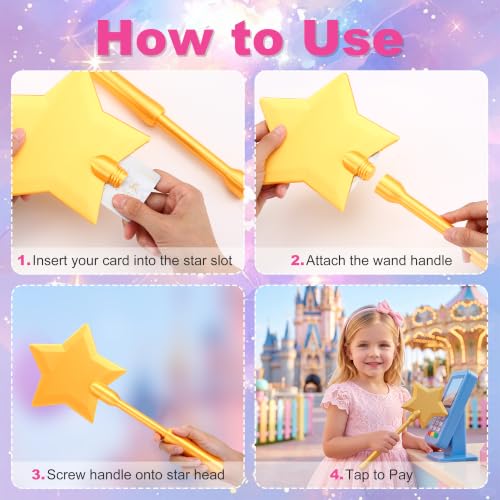 Doxcore 3D Printed Credit Card Wand–Magic Wand Credit Card Holder, Star Magic Fairy Wand Tap to Pay Card Holder–Contactless Payment for Easy NFC Checkout, Creative Gift for Adults & Kids (Gold) by Doxcore - Used condition - Image 3