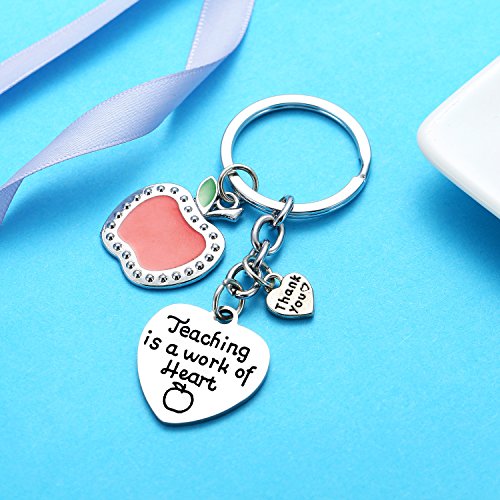 Teacher Appreciation Gifts Teaching Is A Work Of Heart Charms Keychain Back To School Gift For Teacher #TOP3