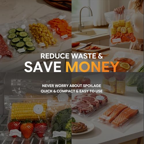 Image of Reusable Vacuum Sealer Bags for Food, 30 BPA-Free Medium (10 x 11in) Bags