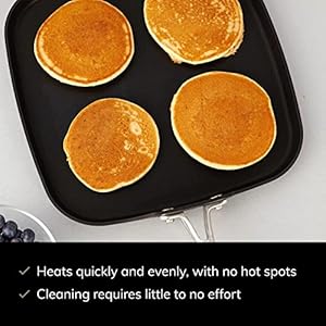 SCANPAN Professional 11” Griddle Pan - Easy-to-Use Nonstick Cookware - Dishwasher, Metal Utensil & Oven Safe - Made in Denmark SCANPAN Professional 11 Griddle Pan Easy to Use Nonstick Cookware Dishwasher Metal Utensil Oven Safe Made in Denmark