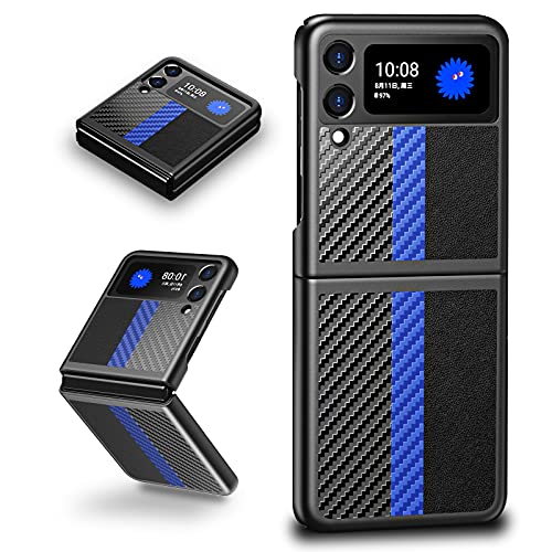 Z Flip 4 Slim Case For Samsung Galaxy Z Flip4 5G Case, Carbon Fiber Leather Cover, Full Protection, Strong Impact Resistance Hard Pc Heavy Duty Shockproof Protective Case For Samsung Z Flip 4 5G 2022 #TOP30